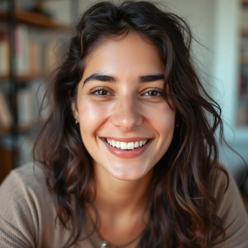 Retrato de Laura Fernández, estudiante satisfecha